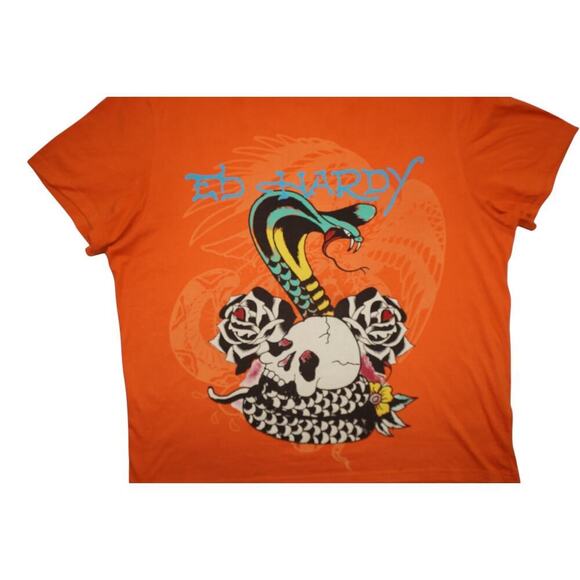 Ed Hardy Snake & Skull Graphic Tee – Size XL – Don Ed Hardy Tattoo Y2K Style - Picture 2 of 4